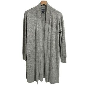GAP Long Open Duster Cardigan (Heather Gray, Size Small)